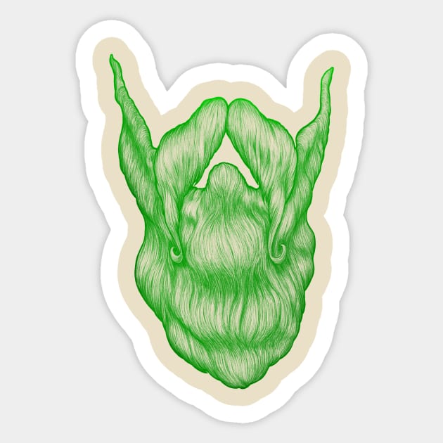 Green Beard Sticker by Graffitidesigner